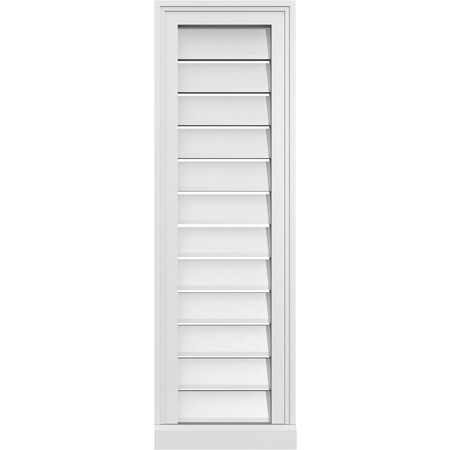 Ekena Millwork Vertical Surface Mount PVC Gable Vent: Functional, w/ 2"W x 2"P Brickmould Sill Frame, 12"W x 38"H GVPVE12X3803SF